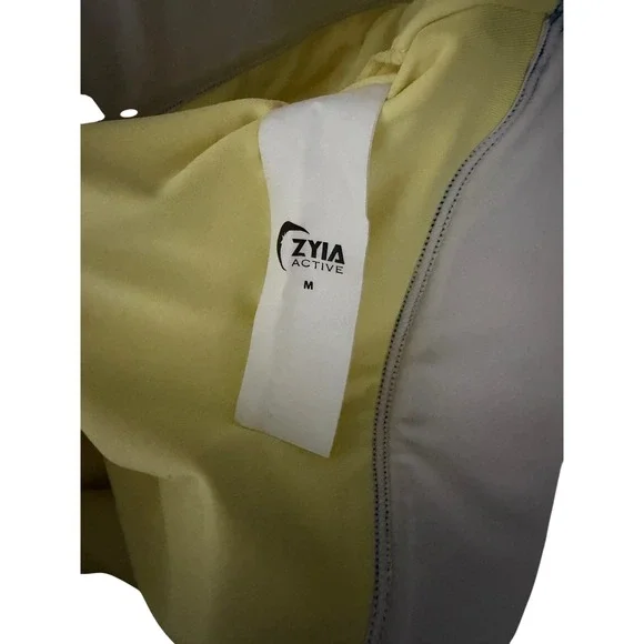 ZYIA‎ ACTIVE Yellow Teal Trim Sports Bra Athletic Workout Top Size M - Picture 3 of 3